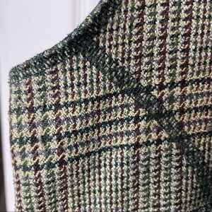 Plaid Vest With Sweater Knit Back